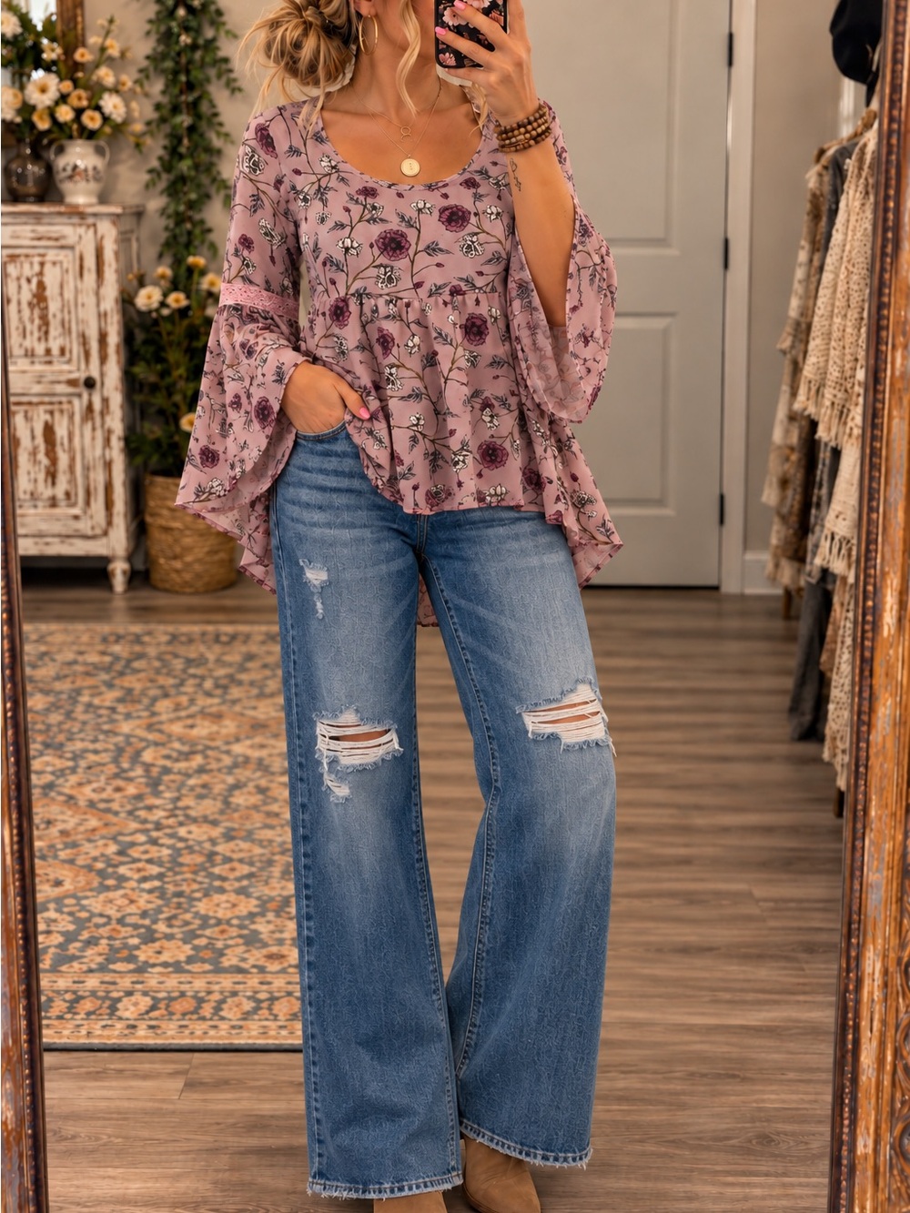 Boho bell sleeve